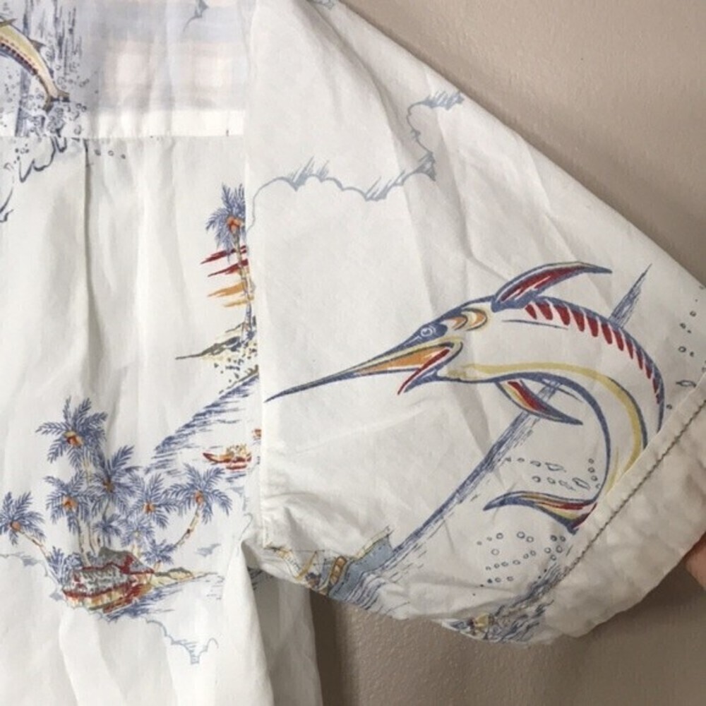 Tommy bahama 100% cotton button up short sleeve shirt with swordfish size M - Picture 13 of 13
